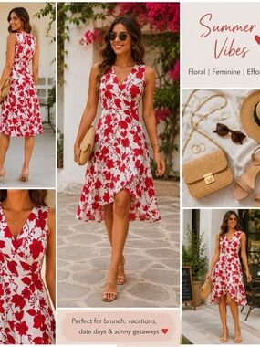 BANANA REPUBLIC White Floral Print Midi Dress